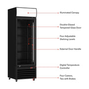 Thermaster 1 Glass Door Colourbond Upright Drink Fridge 370L - LG-370BP