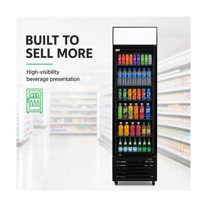 Thermaster 1 Glass Door Colourbond Upright Drink Fridge 370L - LG-370BP