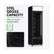 Thermaster 1 Glass Door Colourbond Upright Drink Fridge 370L - LG-370BP