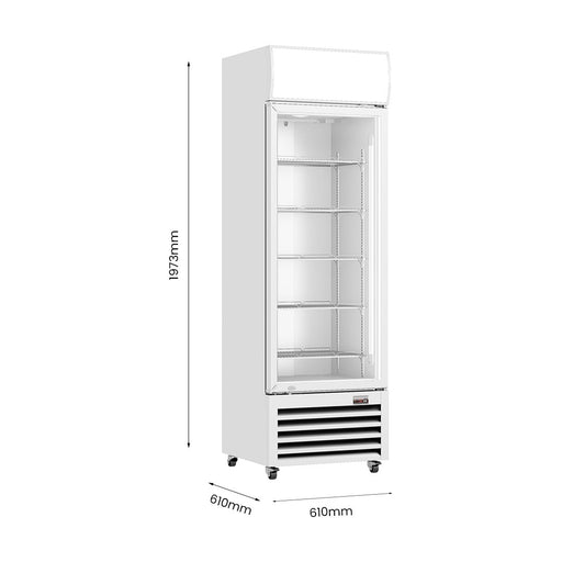 Thermaster Single Glass Door Colourbond Upright Drink Fridge 370L - LG-370P