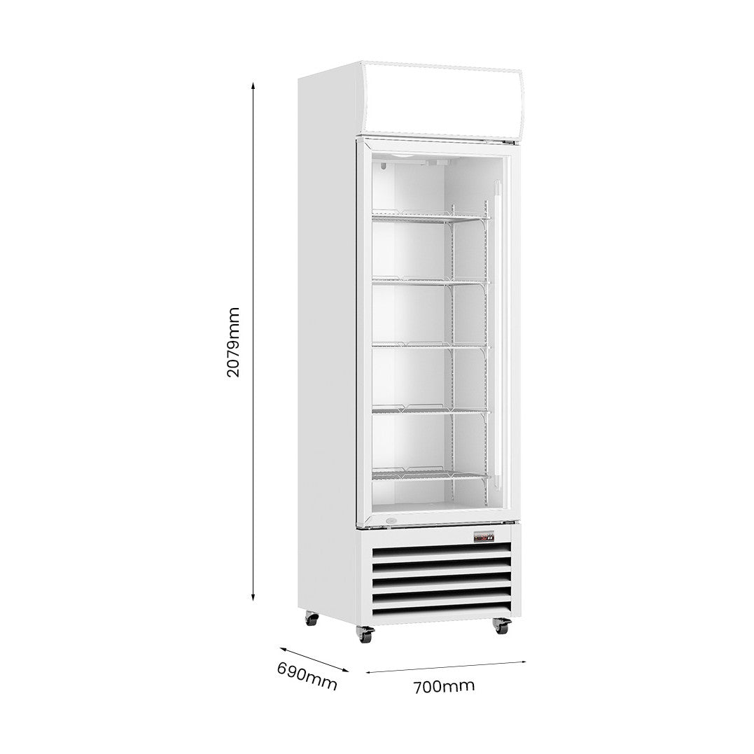 Thermaster Single Glass Door Colourbond Upright Drink Fridge White 540L - LG-540P