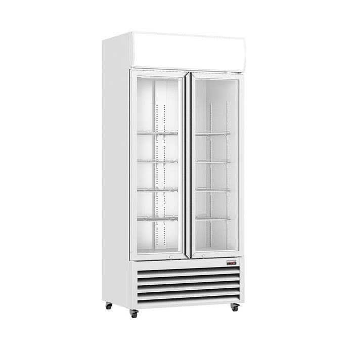 Thermaster Double Glass Door Colourbond Upright Drink Fridge 580L - LG-580P