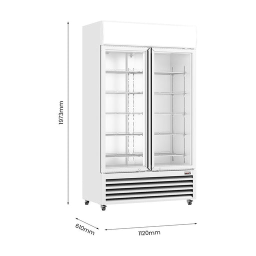 Thermaster Two Glass Door Colourbond Upright Drink Fridge 730L - LG-730P