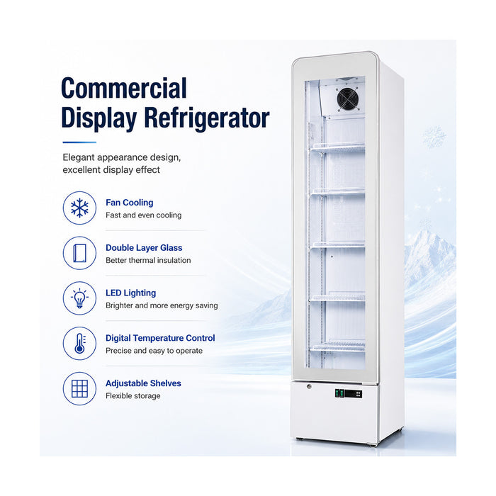 Thermaster SlimFit Upright Glass Door Beverage Fridge - LG166FA