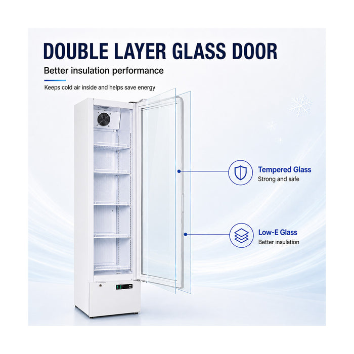 Thermaster SlimFit Upright Glass Door Beverage Fridge - LG166FA