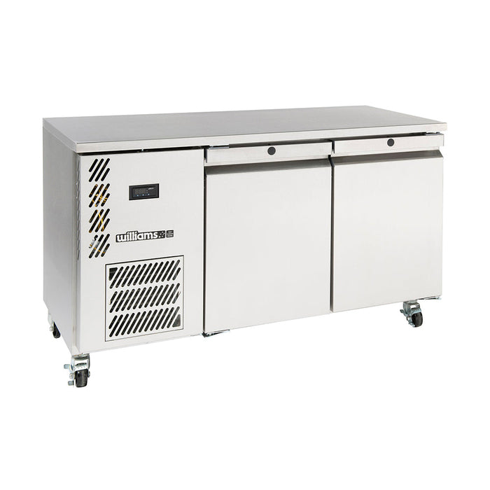 Williams Opal - Two Solid Door Stainless Steel Under Counter Storage Freezer - LO2USSHC