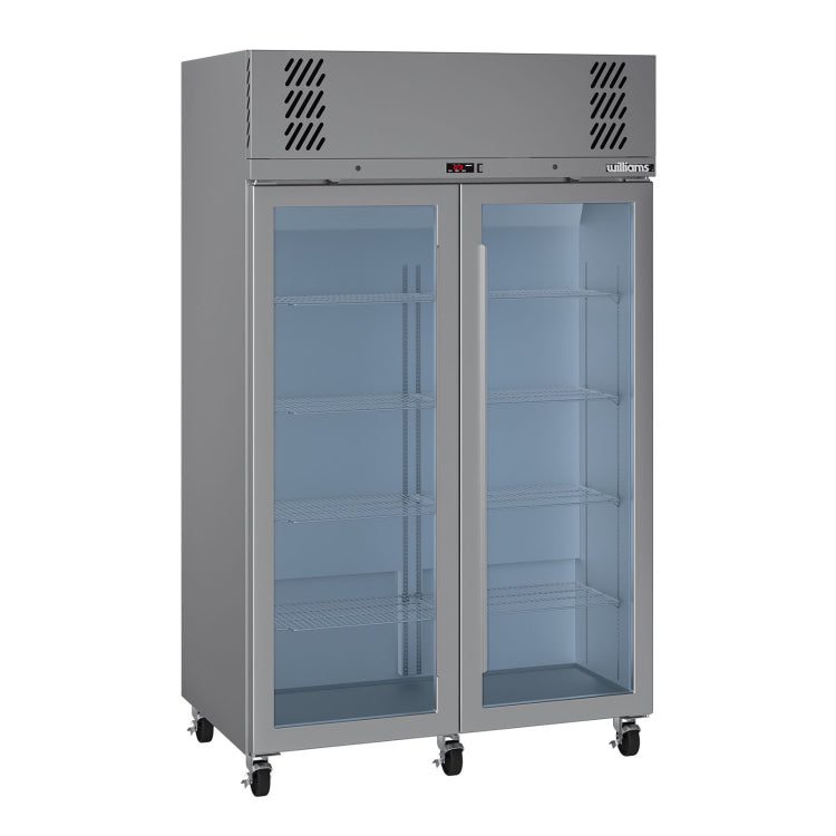 Williams Pearl - Two Glass Door Stainless Steel Upright Display Freezer - LP2GSHC