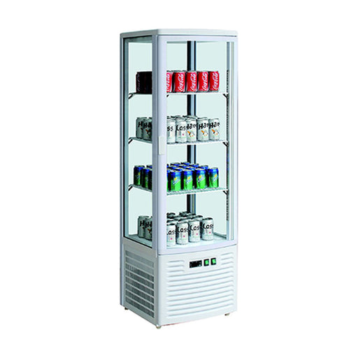 Thermaster Four-Sided Upright Beverage Display Fridge 220L Ivory-White - LSC235