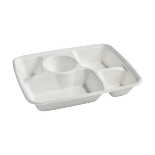 PakMax Sugarcane 5-Compartment Lunch Tray - LT-51