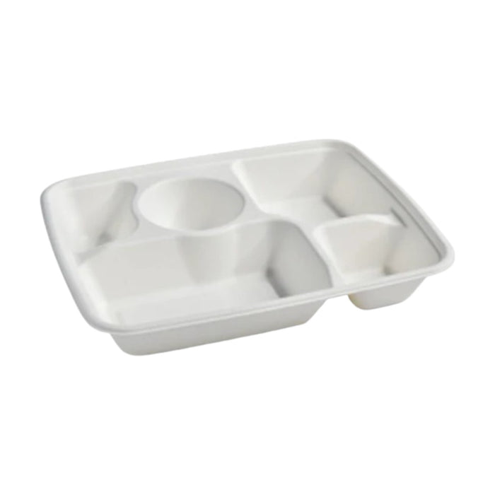 PakMax Sugarcane 5-Compartment Lunch Tray - LT-51