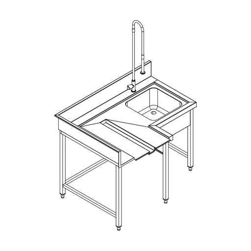 Fagor Pre-Rinsing Sink Bench w/ Introductor of Baskets - MCFD-1000D