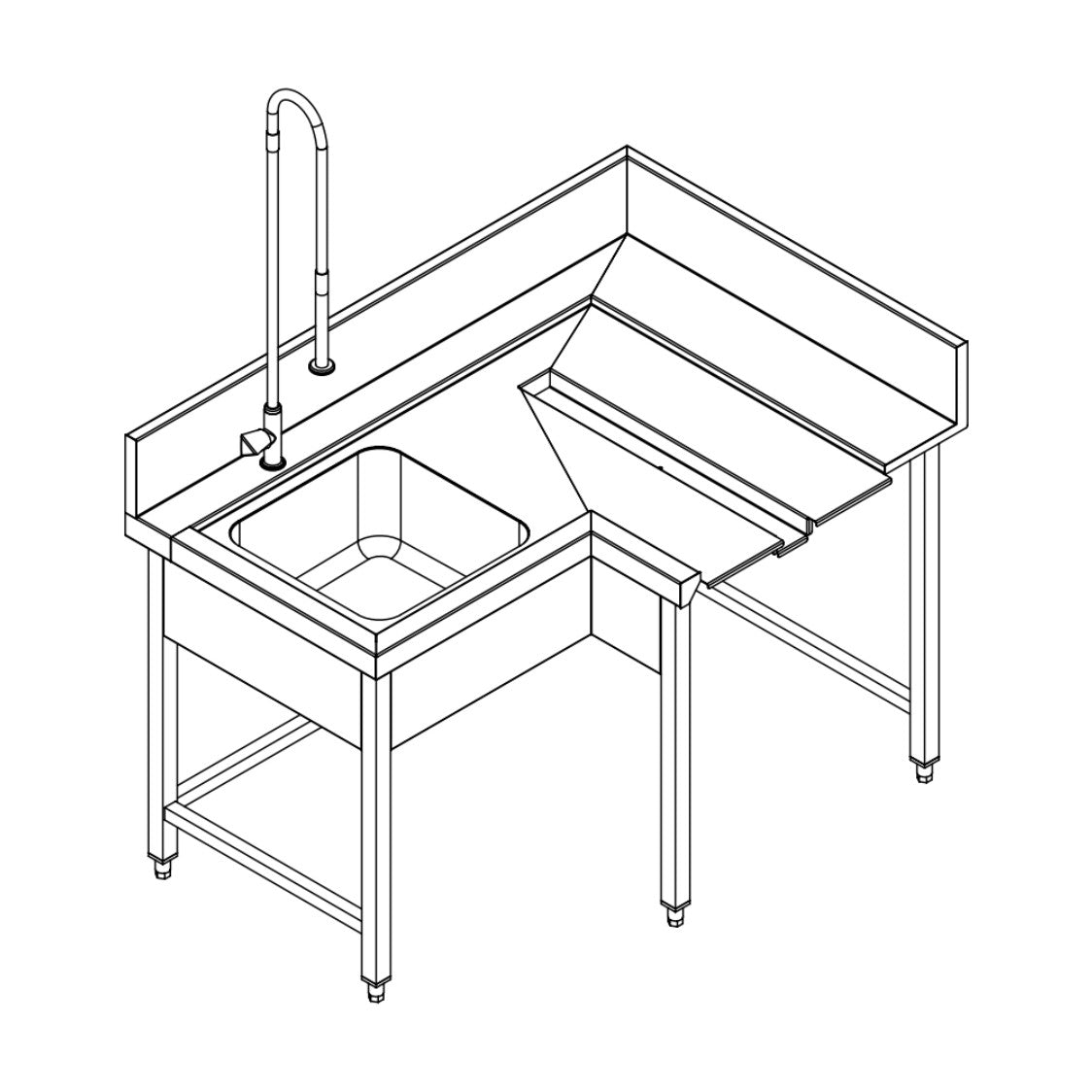 Fagor Pre-Rinsing Sink Bench w/ Introductor of Baskets - MCFD-1000I