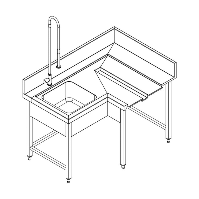 Fagor Pre-Rinsing Sink Bench w/ Introductor of Baskets - MCFD-1000I