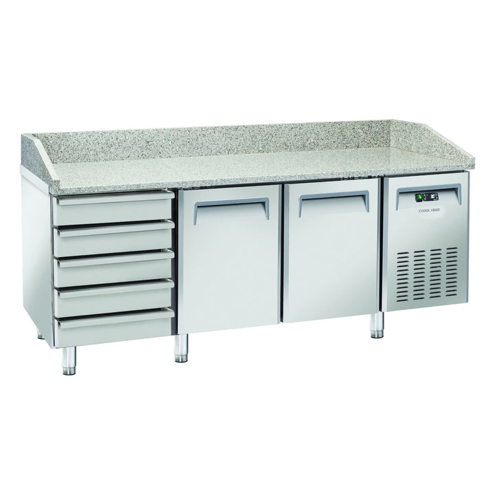 Saltas Marble Top Pizza Fridge with Ambient Drawers - MPB0026
