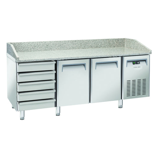 Saltas Marble Top Pizza Fridge with Ambient Drawers - MPB0026