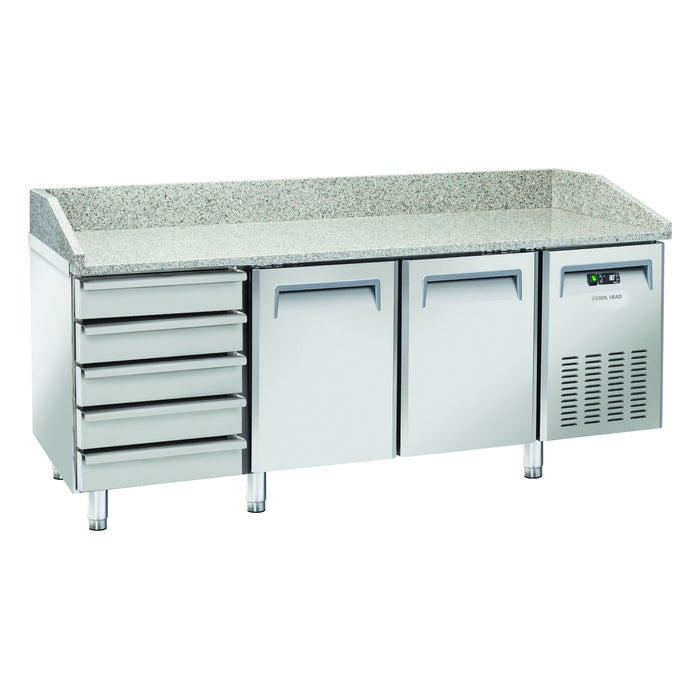 Saltas Marble Top Pizza Fridge with Ambient Drawers - MPB0026