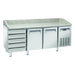 Saltas Marble Top Pizza Fridge with Ambient Drawers - MPB0026