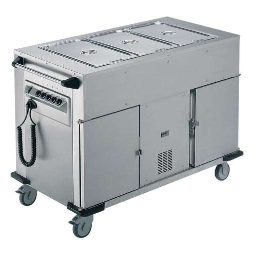 Rieber Bain Marie Top 1 x Heated Cabinet 1 x Refrigerated Cabinet Mobile Food Transport Trolley - NORM-III-1-1K