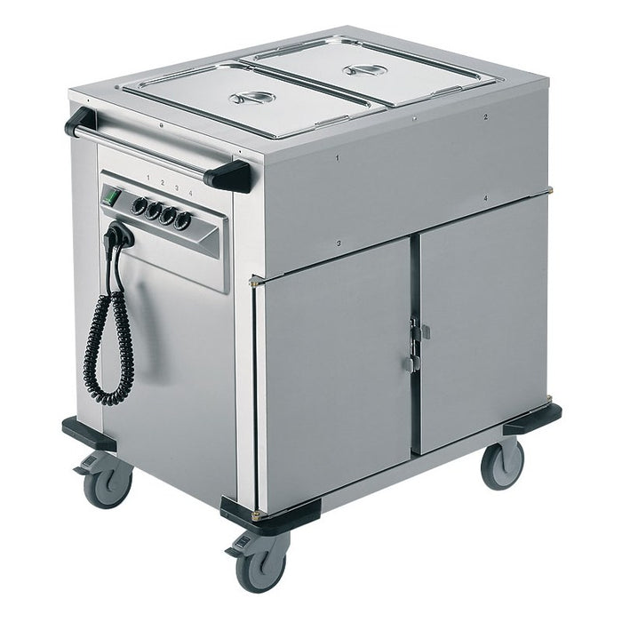 Rieber Bain Marie Top 2 x Heated Cabinets Mobile Food Transport Trolley - NORM-II-2