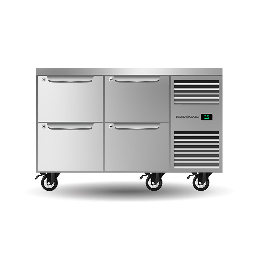 SKOPE ProSpec Four Drawer, Two Bay, Underbench GN 1/1 Fridge 288L - PG11.UBR.2.D4 - Right