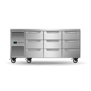 SKOPE ProSpec Nine Drawer, Three Bay, Underbench GN 1/1 Fridge 288L - PG11.UBR.3.D9 - Left