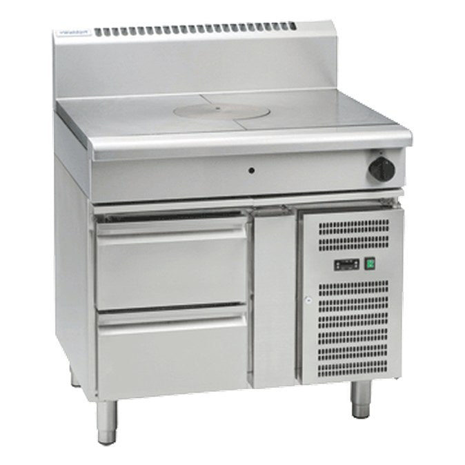 Waldorf 800 Series 900mm Gas Target Top - Refrigerated Base - RN8100G-RB