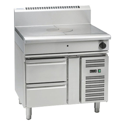 Waldorf 800 Series 900mm Gas Target Top Low Back Version - Refrigerated Base - RNL8100G-RB