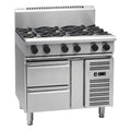 Waldorf 800 Series 900mm Gas Cooktop Low Back Version - Refrigerated Base - 6 Burner - RNL8600G-RB