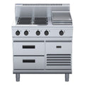 Waldorf 800 Series 900mm Electric Cooktop - Refrigerated Base - 4 Burner + 300mm Griddle - RN8603E-RB