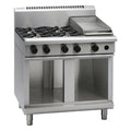Waldorf 800 Series 900mm Gas Cooktop Low Back Version - Cabinet Base - 4 Burner + 300mm Griddle - RNL8603G-CB