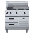 Waldorf 800 Series 900mm Electric Cooktop - Refrigerated Base - 2 Burner + 600mm Griddle - RN8606E-RB
