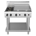 Waldorf 800 Series 900mm Gas Cooktop - Leg Stand - 2 Burner + 600mm Griddle - RN8606G-LS