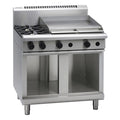 Waldorf 800 Series 900mm Gas Cooktop Low Back Version - Cabinet Base - 2 Burner + 600mm Griddle - RNL8606G-CB