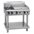 Waldorf 800 Series 900mm Gas Cooktop Low Back Version - Leg Stand - 2 Burner + 600mm Griddle - RNL8606G-LS