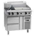 Waldorf 800 Series 900mm Gas Cooktop Low Back Version - Refrigerated Base - 2 Burner + 600mm Griddle - RNL8606G-RB