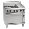 Waldorf 800 Series 900mm Gas Range Electric Convection Oven Low Back Version - 4 Burner + 300mm Griddle - RNL8613GEC