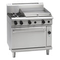 Waldorf 800 Series 900mm Gas Range Electric Convection Oven Low Back Version - 2 Burner + 600mm Griddle - RNL8616GEC