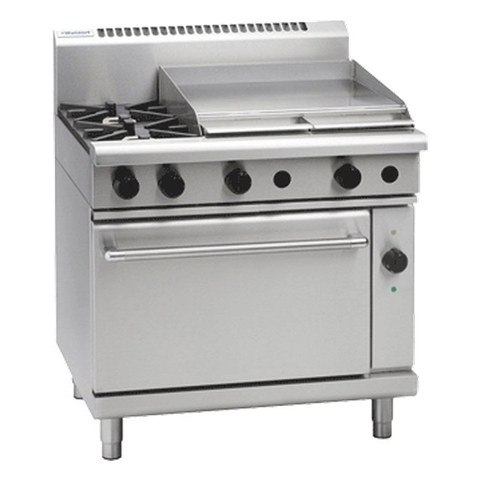 Waldorf 800 Series 900mm Gas Range Electric Convection Oven Low Back Version - RNL8616GEC