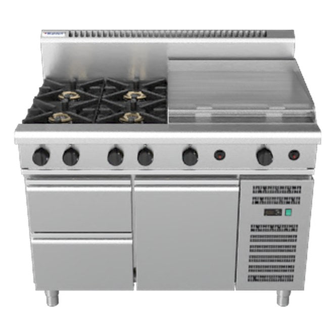 Waldorf 800 Series 1200mm Gas Cooktop - Refrigerated Base - RN8806G-RB