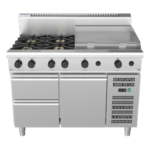 Waldorf 800 Series 1200mm Gas Cooktop - Refrigerated Base - RN8806G-RB