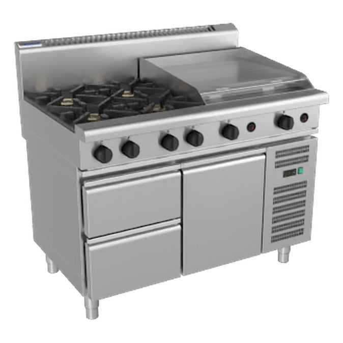 Waldorf 800 Series 1200mm Gas Cooktop - Refrigerated Base - RN8806G-RB