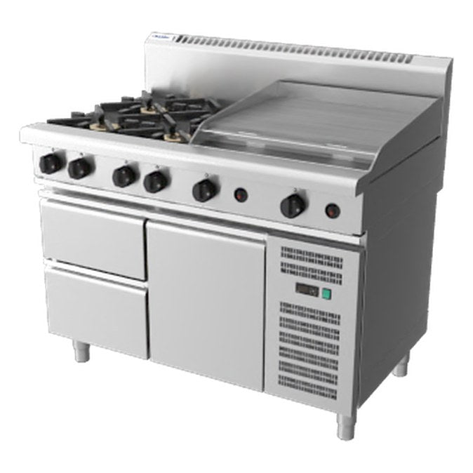 Waldorf 800 Series 1200mm Gas Cooktop - Refrigerated Base - RN8806G-RB