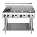 Waldorf 800 Series 1200mm Gas Cooktop - Leg Stand - 2 Burner + 900mm Griddle - RN8809G-LS