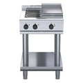 Waldorf 800 Series 600mm Electric Cooktop Low Back Version - Leg Stand - 2 Burner + 300mm Griddle - RNL8403E-LS