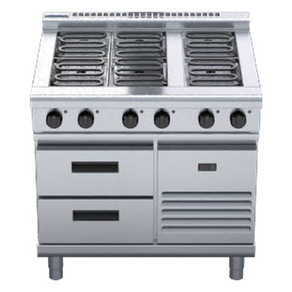Waldorf 800 Series 900mm Electric Cooktop Low Back Version - Refrigerated Base - RNL8600E-RB