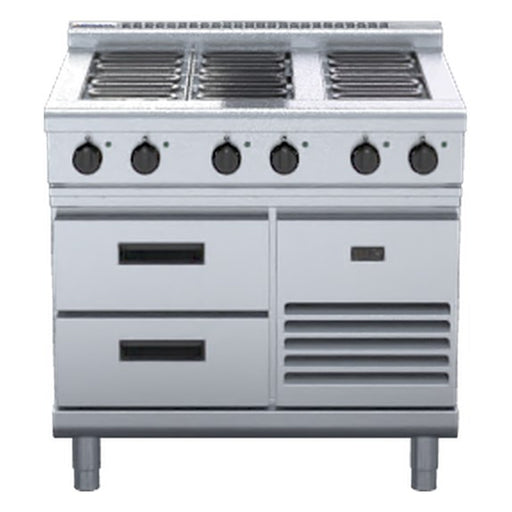 Waldorf 800 Series 900mm Electric Cooktop Low Back Version - Refrigerated Base - RNL8600E-RB