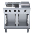 Waldorf 800 Series 900mm Electric Cooktop Low Back Version - Cabinet Base - 4 Burner + 300mm Griddle - RNL8603E-CB