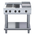 Waldorf 800 Series 900mm Electric Cooktop Low Back Version - Leg Stand - 4 Burner + 300mm Griddle - RNL8603E-LS