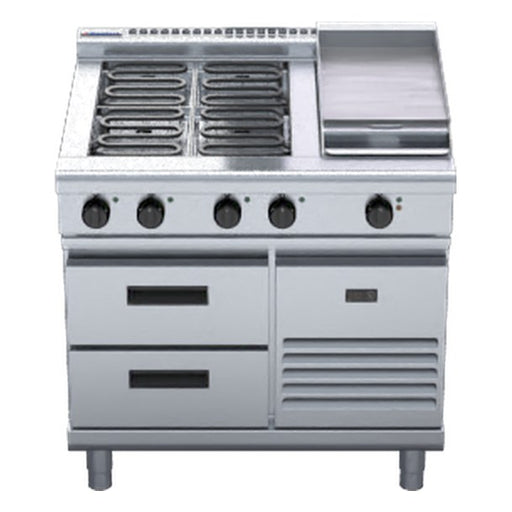 Waldorf 800 Series 900mm Electric Cooktop Low Back Version - Refrigerated Base - RNL8603E-RB