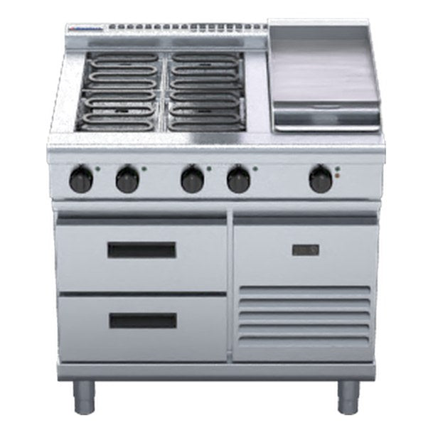Waldorf 800 Series 900mm Electric Cooktop Low Back Version - Refrigerated Base - RNL8603E-RB